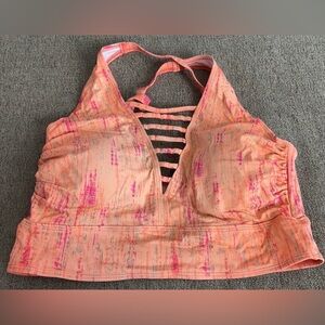 Torrid Peach and Pink Patterned swim top size 1